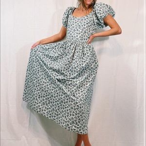 LoveShackFancy Midi Puff Sleeve Dress